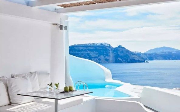 Enjoy the quintessential at iconic Katikies Santorini (Greece) hotel