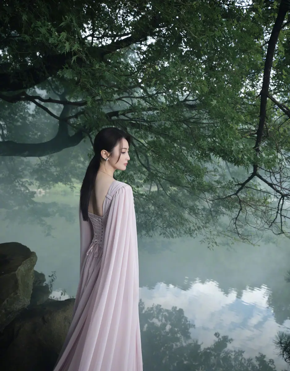 a1 | 光影旅途 蒋勤勤的优雅瞬间:紫色长裙与梦幻背景 | 光影旅途