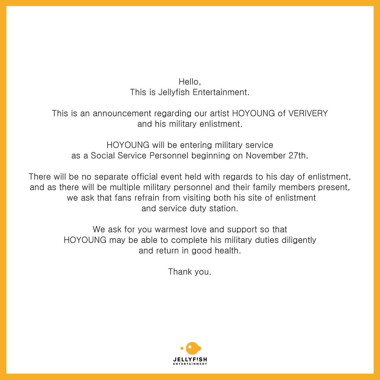 a | 光影旅途 VERIVERY 成员许英宣布入伍日期:经纪公司发表正式声明 | 光影旅途